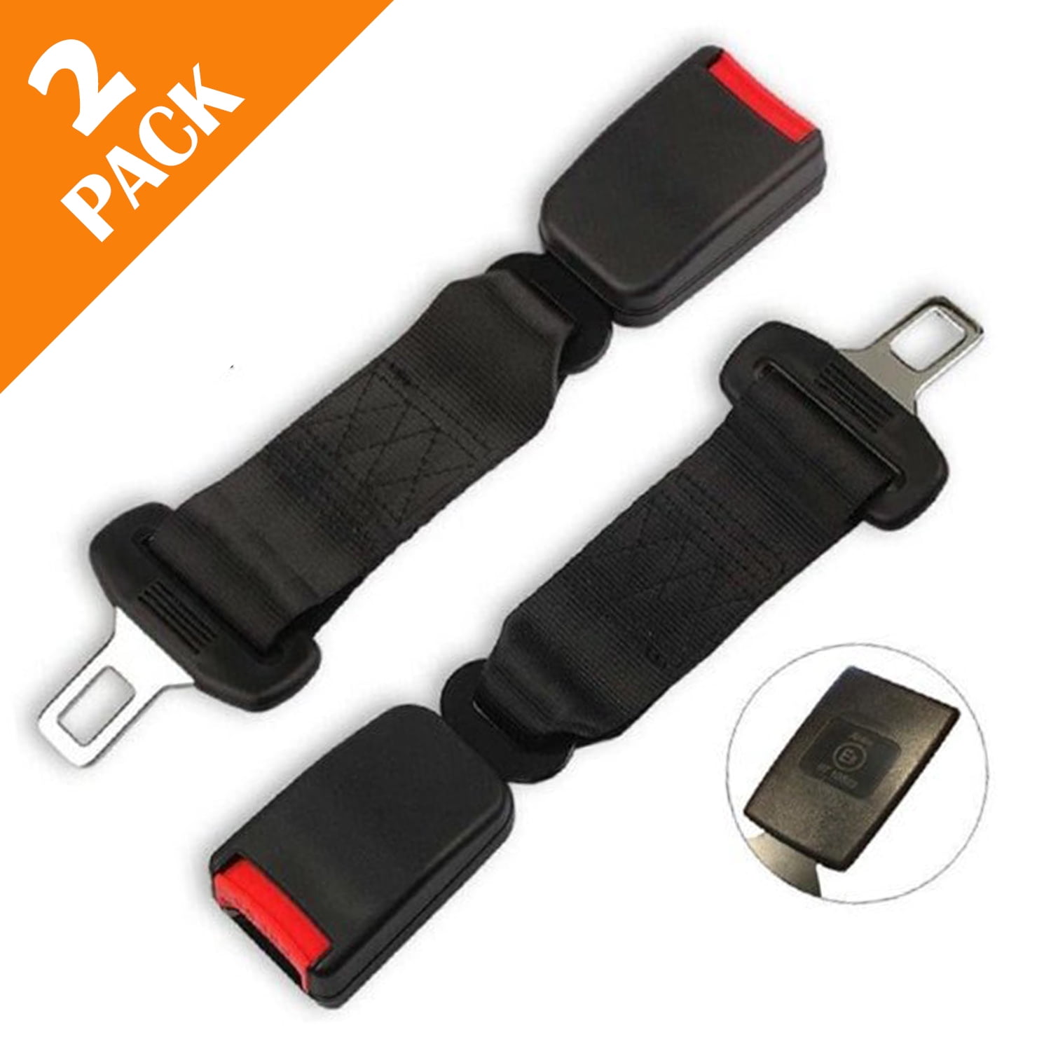 2pcs 10" Car Seat Belt Extender Safety Extension Buckle Seat Belt