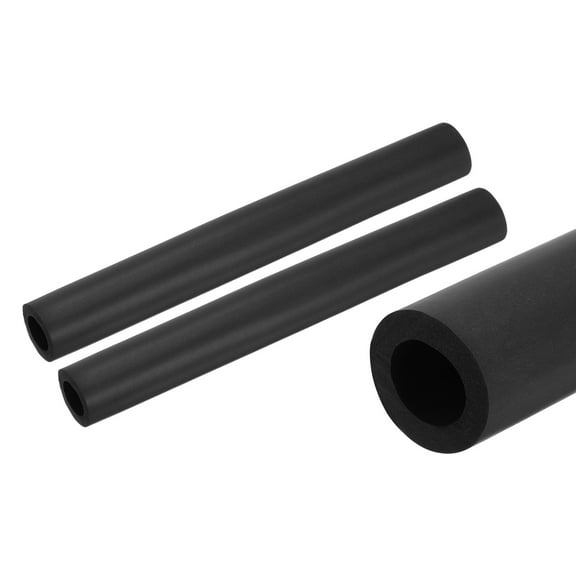 2pcs 10" Pipe Insulation Tube 18mm ID 30mm OD Foam Tubing for Handle Grip, Black