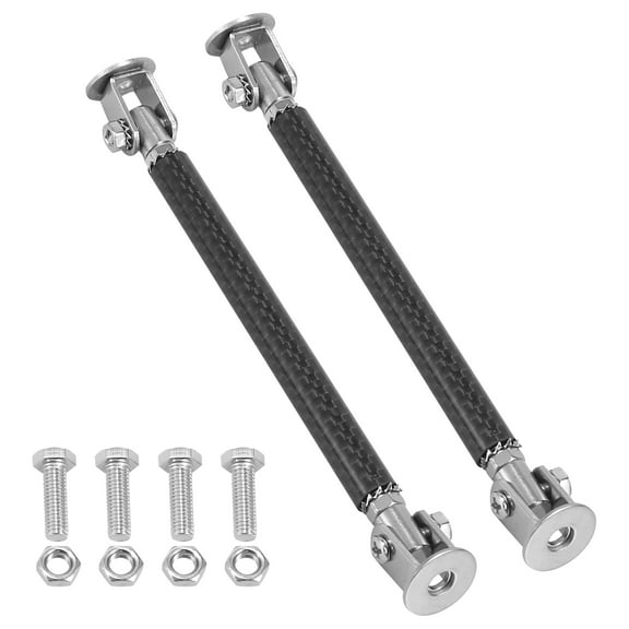 2pcs 100mm Universal Car Bumper Lip Splitter Strut Tie Rods Adjustable Splitter Support Rods Carbon Fiber Pattern