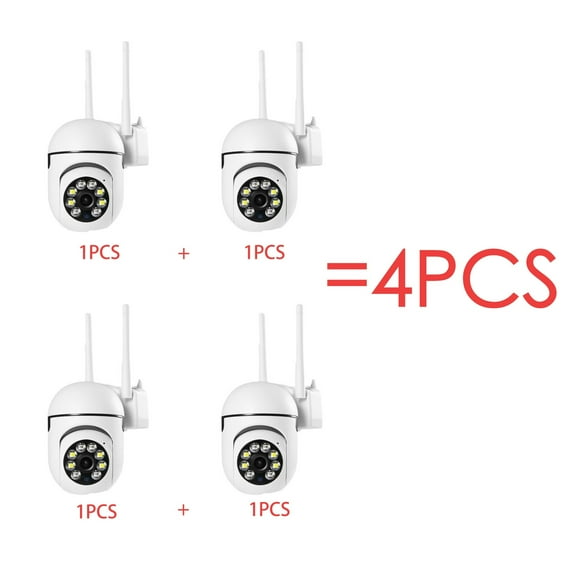 2pcs 1080P Full HD Outdoor Wireless Security Camera - Night Vision, Motion Detection, Real-Time Alerts, APP Remote Monitoring, 2.4G WiFi Connectivity For Home And Business Surveillance