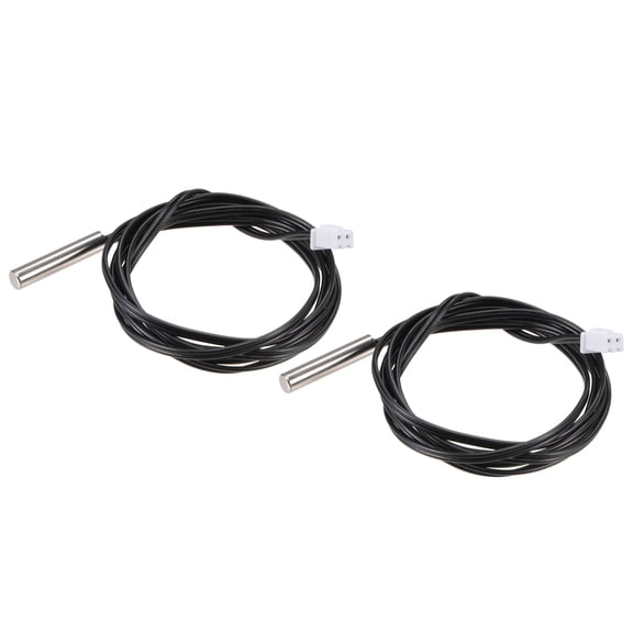 2pcs 10K Temperature Sensor Probe Stainless Steel NTC Thermal Sensor Probe 3.3ft Digital Thermometer Extension Cable