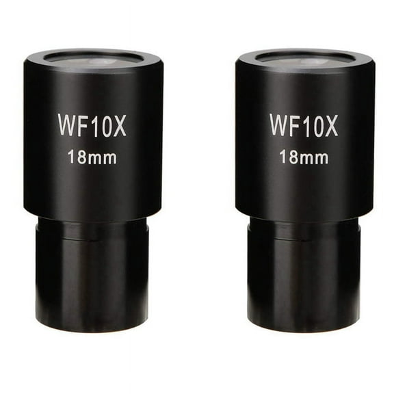 2pcs 10X Microscope Eyepiece Wide Angle Optical Lenses Adapter Field 18mm Professional Ocular Lens Standard