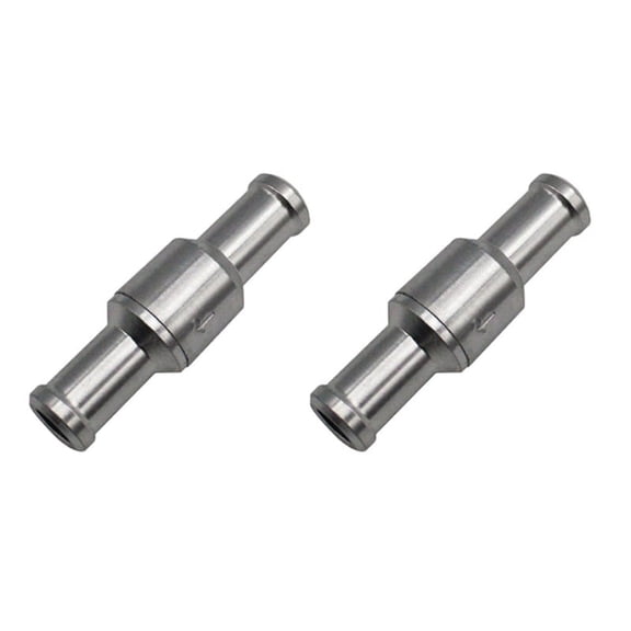 2pcs 10mm Check Valve Brake Servo Booster No Return Inline One Way Valve Non Return Valve Vacuum Hose Aluminum Valve,2 x Check Valve,silver