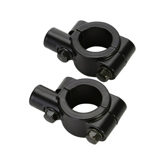 2pcs 10mm Motorcycle Rear View Mirror Adapter Mount Clamp for 22mm Handlebar Black