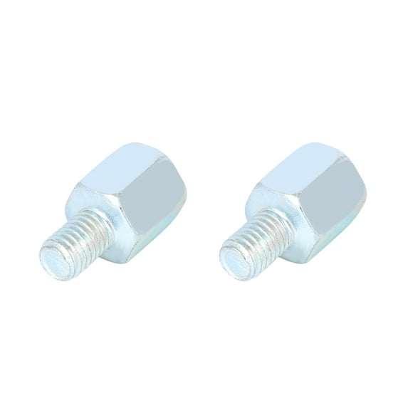2pcs 10mm Positive to 8mm Reverse Silver Tone Motorcycle Rearview Mirror Adapter Bolt Screw counterclockwise