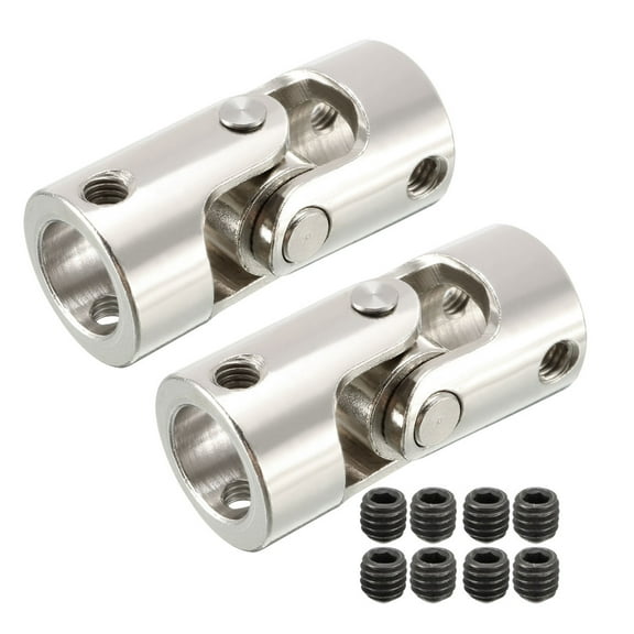 2pcs 10mm to 10mm Rotatable Universal Steering Shaft U Joint Coupler L35XD16