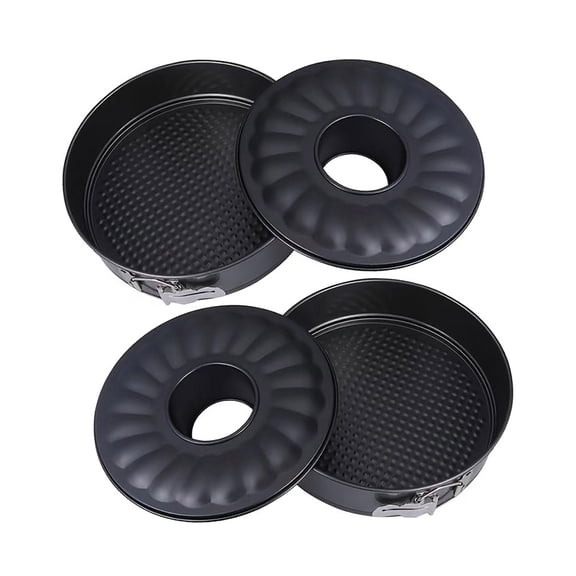 2pcs 11 Inch Springform Pan ,Non-stick Cheesecake Pan and Ice-cream Cake Bakeware, Carbon Steel Tube Pan 2 in 1 with Removable Bottom