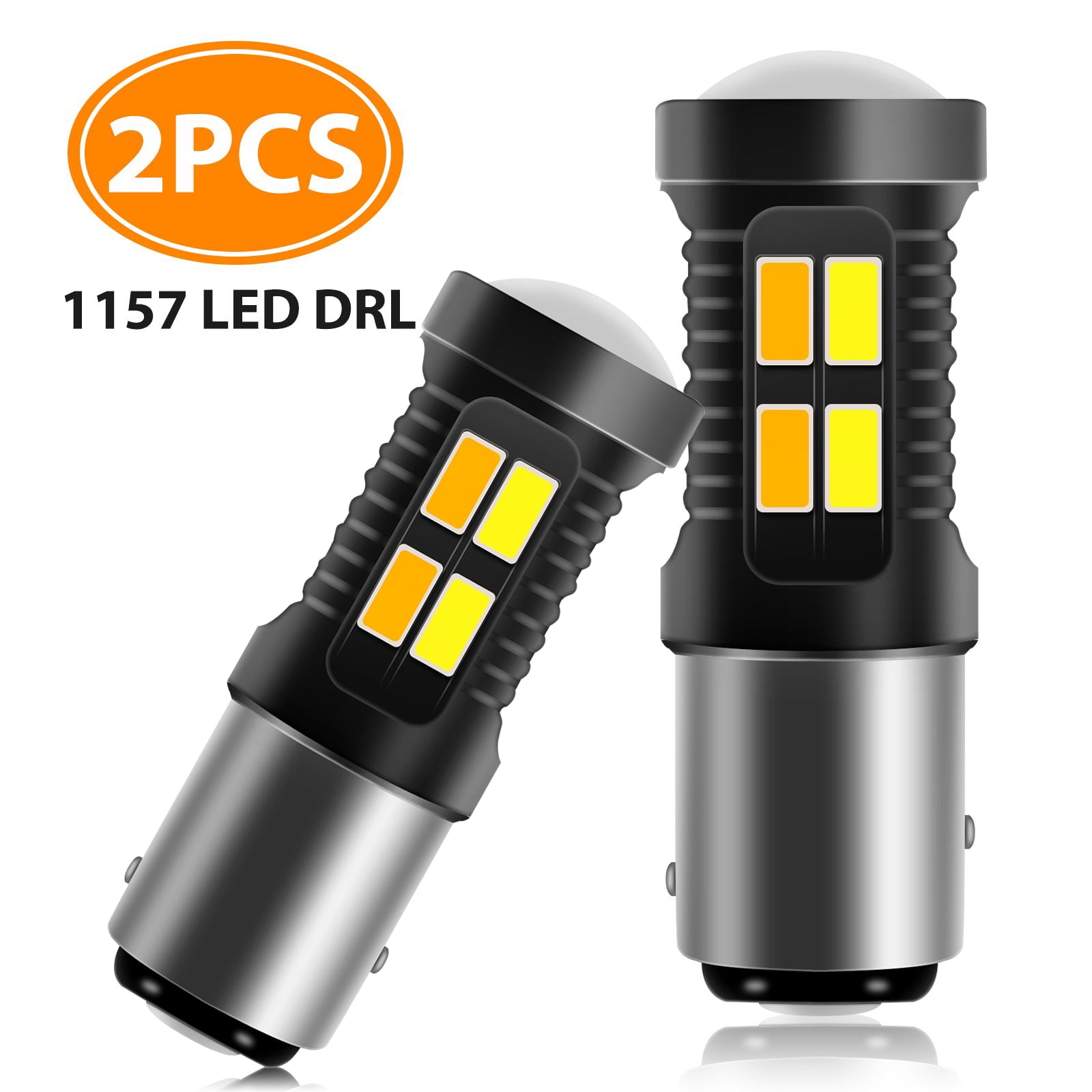 4PCS Amber 1156 BAU15S PY21W 5630 33SMD Car LED Bulbs 900LM Super Bright  Front and Rear
