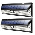 2pcs 118 LED Solar Lights Outdoor Body Motion Sensor Wall Lamps Street