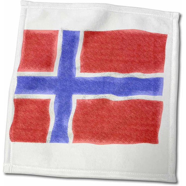 2pcs 11x12 Wash Cloth for Face and Body Image of Flag of Norway in