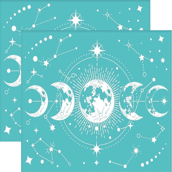 2pcs 11x8.6 Inch Self-Adhesive Silk Screen Printing Stencil Moon ase Pattern Mesh Transfers Cutting Stencils Reusable Washable Stencils
