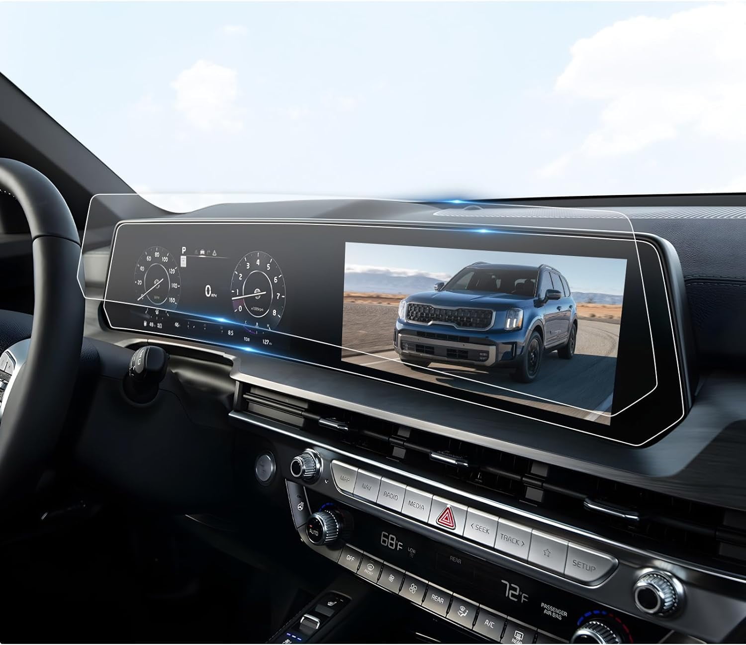 2pcs 12.3"Car Screen Protector for 2024 2024 Kia Telluride (LX/S/EX/SX