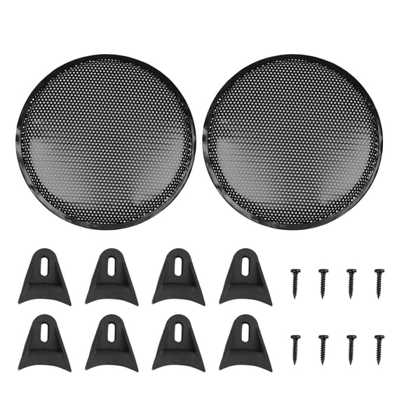 2pcs 12" Black Round Car Speaker Cover Steel Mesh Sub Woofer Subwoofer Grill Protector