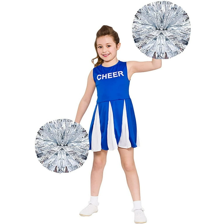 48X Cheerleading Pom Poms Metallic Foil Cheer Pom Poms With Plastic Handle  For Adults Kids Cheerleaders Party Red & Blue - AliExpress