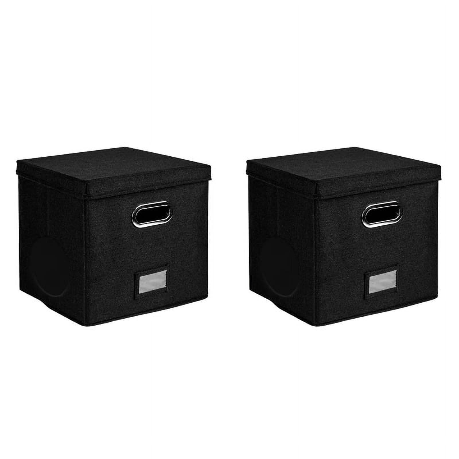 2pcs 12-Inch Vinyl Record Storage Box with Lids Handles Practical LP ...