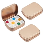 2pcs 12 Wells Mini Paint Storage Box Portable Mini Painting Tray Mini Tin Box with Lid Travel Painting Tray Palette Paint Storage Container