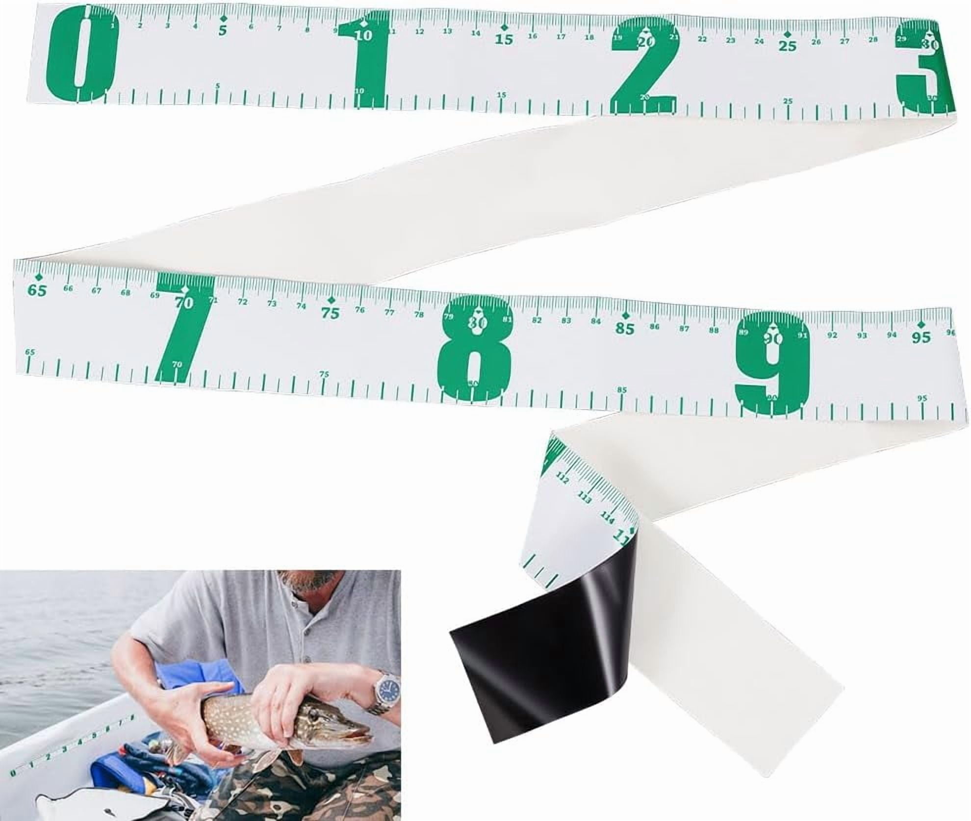 2pcs 120cm/47 Inch Fish Measuring Sticker Ruler Green PVC 3.95cm/1.6 ...
