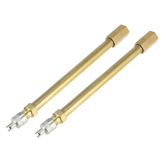 2pcs 120mm/4.72" Long Brass Car Tire Valve Extension Adaptor Air Tyre Stem Extender Inflation Stright Bore for Truck