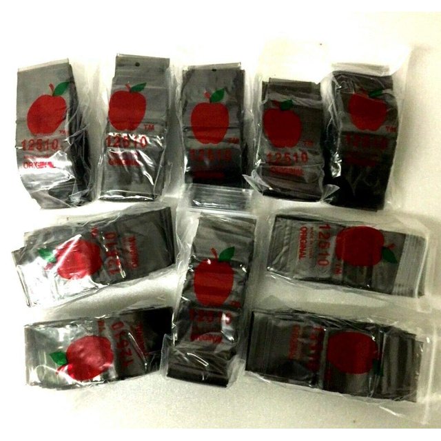 2pcs 12510 (1.25"X1") Black Color Brand Mini ZipLock Baggies, Case of