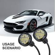 2pcs 12V 15W Super Bright White Car LED Eagle-Eye Lights 23mm 12LED High Quality Signal Lamps Fits For Reversing/ Parking Light