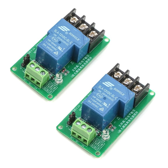 2pcs 12V 30A One Channel Relay Module Optocoupler Isolation High and Low Trigger 12V