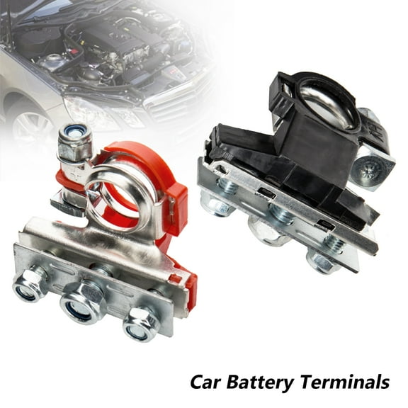 2pcs 12V Pure Copper Car Battery Terminal Connectors with 3 Way Clamps,Top Post Brass Battery Terminal,Heavy Duty Battery Terminal Connector,Positive&Negative,for Car,Boat,Van(with 3 Copper Plate)