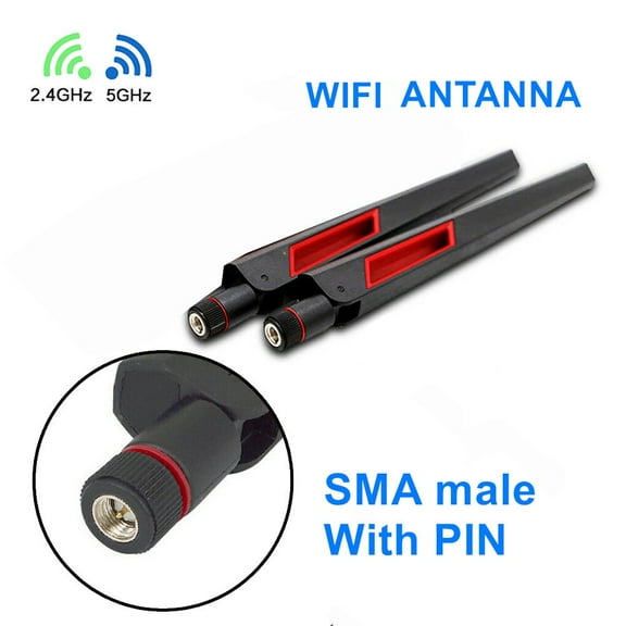 2pcs 12dBi 2.4GHz 5GHz Dual-Band Wireless Network Card Antenna IP