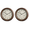 thumbnail image 1 of 2pcs 12inch Wall Clock,Retro Waterproof Clock with Displays Thermometer&Hygrometer,Noise-Free Clock for Indoor/Outdoor, 1 of 7
