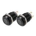 thumbnail image 1 of 2pcs 12mm 0.47" Car Auto Self Locking Latching Push Button Switch Interior 12V 4 Pin Round Green Light, 1 of 6
