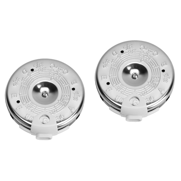 2pcs 13 Tone Note Key Chromatic 13 Holes C-C Pitch Guitar Tuner Tuning Violin Bass (Silver)