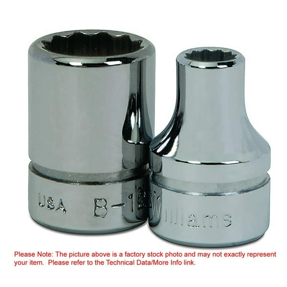 2pcs 13mm x 1/4" Drive 6 Point Shallow Supertorque™ Socket, Chrome Finish. Not Suitable For Impact Use. Williams® USA # JHWMM-613