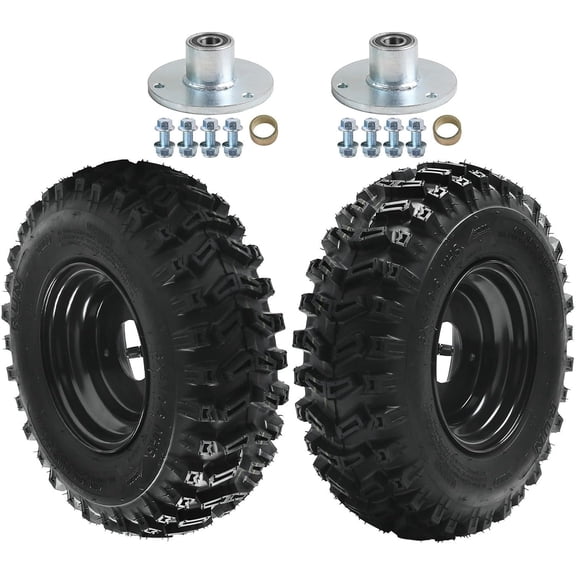 2pcs 13x4.10-6 Wheel Tire Rim Assembly 4-Ply Tubeless Tires Wheels with 3 Stud 17mm Wheel Rim Hub for Mini Buggy Snowmobile Lawn Mower ATV