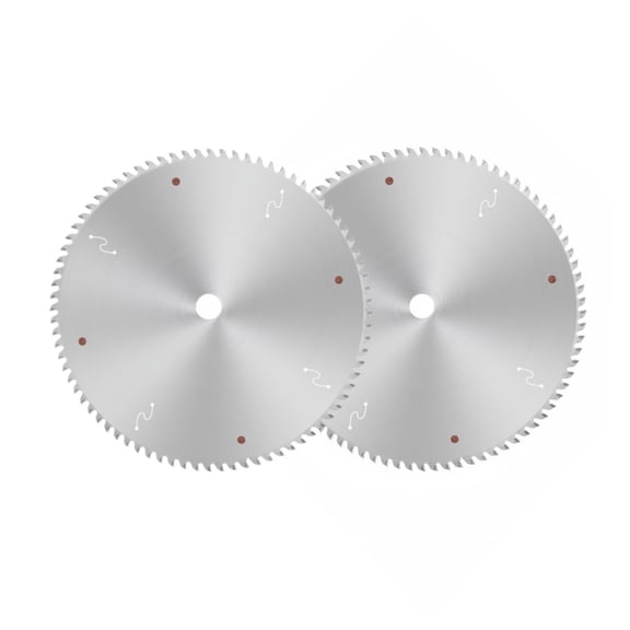 2pcs 14 Inch Miter Table Saw Blades 80 Tooth ATB Fine Finish Wood Cutting Circular Saw Blade with 1 Inch Arbor for Steel Cutting