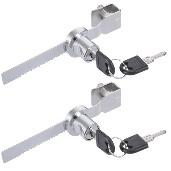 2pcs 144mm Zinc Alloy Chrome Plated Ratchet Showcase Glass Lock, Keyed Alike