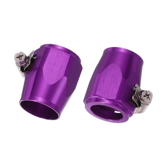 2pcs 14AN Hose Finisher Clamp Aluminium Alloy Fuel Line Hose Clips, Purple