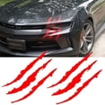 thumbnail image 1 of 2pcs 15'' Red Beast Scratch Claw Headlight Side Door Fender Vinyl Decal Stickers, 1 of 7