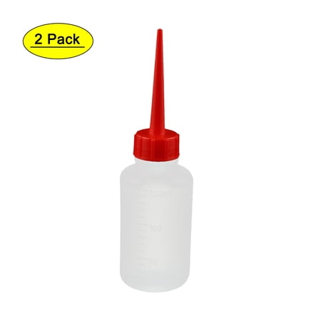 2pcs 150ml Plastic Straight Beak Squeeze Oil Bottle Industrial Dispensing Bottle