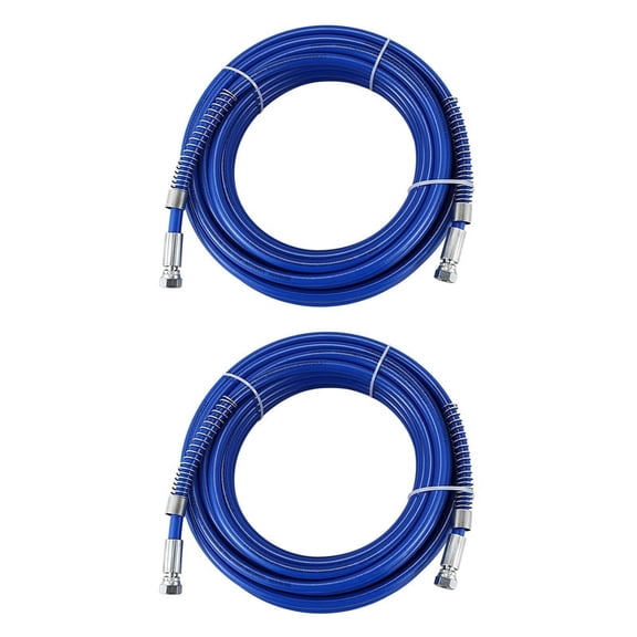 2pcs 15M Hose Airless Paint Hose 1/4 Inch Airless Sprayer 3600 PSI High Pressure Fiber Pipe,2 x 15m 1/4 inchairless sprayer high-pressure pipe fittings,Blue