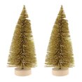 thumbnail image 1 of 2pcs 15cm Golden Mini Xmas Trees with Snow & Wood Base for Crafts & Ornament, 1 of 7