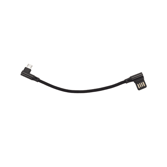 2pcs 15cm Micro- USB 5Pin Right Angle to Left Right Angle 90 Degree USB 2.0 Dual Elbow Data Charging Cable,2 x Elbow Data charging Cable,black