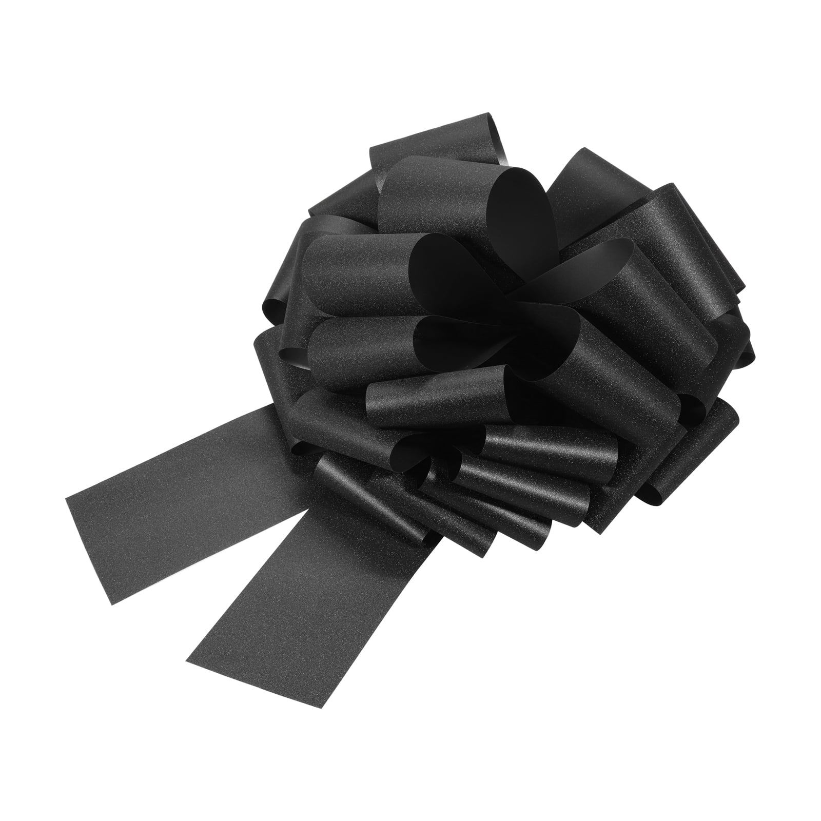 2pcs 16 Inch Large Pull Bow Glitter Gift Wrapping Big Pull Bows Ribbon Black for Wedding Baskets Presents Christmas Party