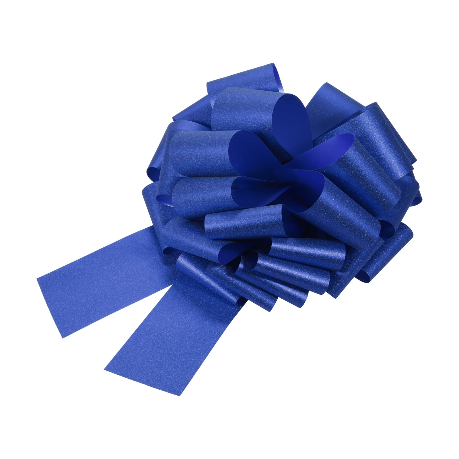 2pcs 16 Inch Large Pull Bow Glitter Gift Wrapping Big Pull Bows Ribbon Dark Blue for Wedding Baskets Presents Christmas Party
