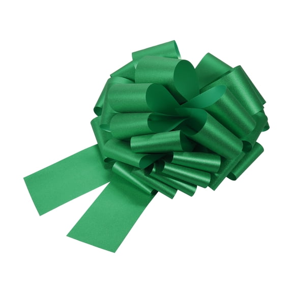 2pcs 16 Inch Large Pull Bow Glitter Gift Wrapping Big Pull Bows Ribbon Dark Green for Wedding Baskets Presents Christmas Party