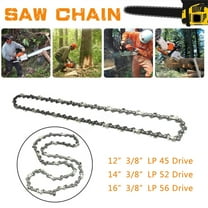 2pcs 16" Metal Chainsaw Chain 56 Drive Link Saw Chain Electric Saw Accessory 3/8" Pitch Replacement Saw Chain for 56inch Chainsaw Blade