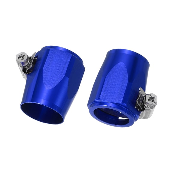 2pcs 16AN Hose Finisher Clamp Aluminium Alloy Fuel Line Hose Clips, Blue