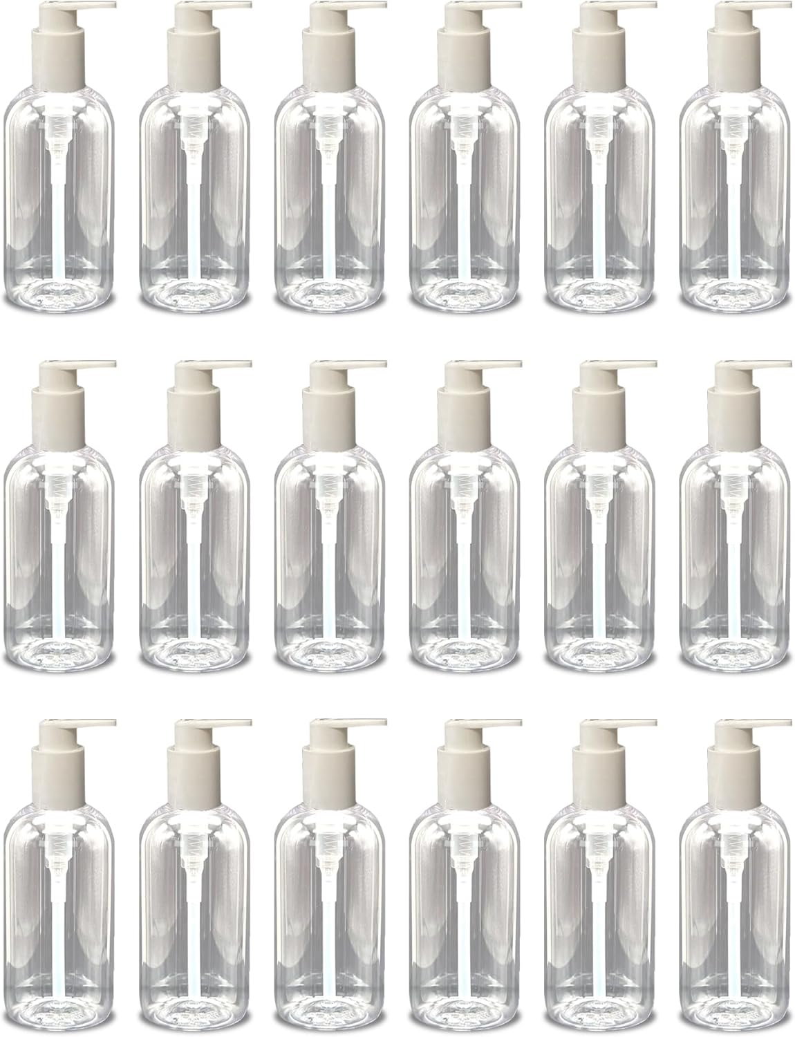 2pcs 16oz Clear Plastic Empty Bottles with Pump Dispenser, Refillable