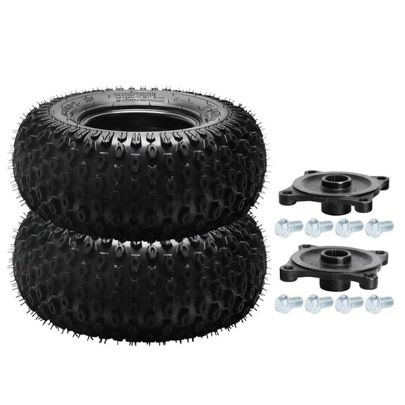 2pcs 16x8-7 ATV Wheel Tires Rim, 16x8x7 Go-Kar Tires, 4 PR Tubeless, 110mm Spacing, 4 Stud with 23T Spline Rear Axle Hubs for Buggy Quad Bike Lawn Mower Mini Bike Trike Golf Cart