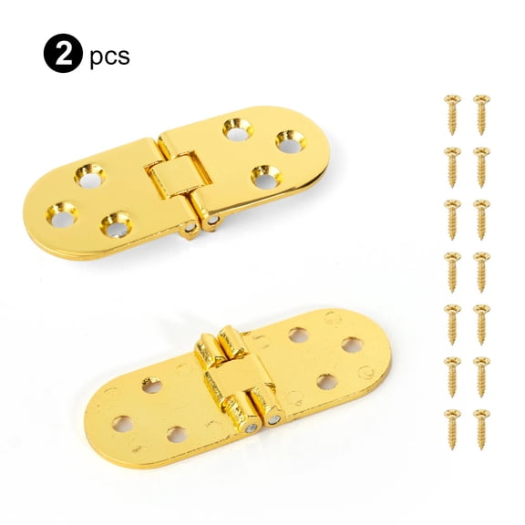 2pcs 180 Degree Foldable Flap Screw-On Hinges Folding Table Cabinet Door Rounded Corner Hinge