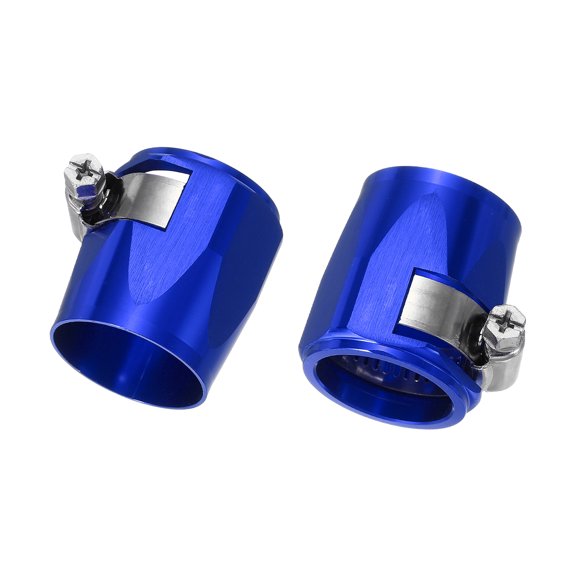 2pcs 18AN Hose Finisher Clamp Aluminium Alloy Fuel Line Hose Clips, Blue
