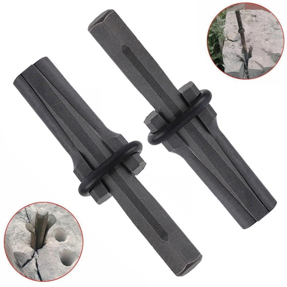 2pcs 18mm Metal Plug Wedges Concrete Rock Stone Splitter For Stone Rock Granite Marble Stone Splitting Tool Chisels, A